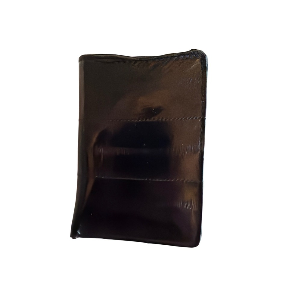 Lee Sands Mini Wallet Black Genuine Eel Skin Trifold Vintage Exotic Leather Slim